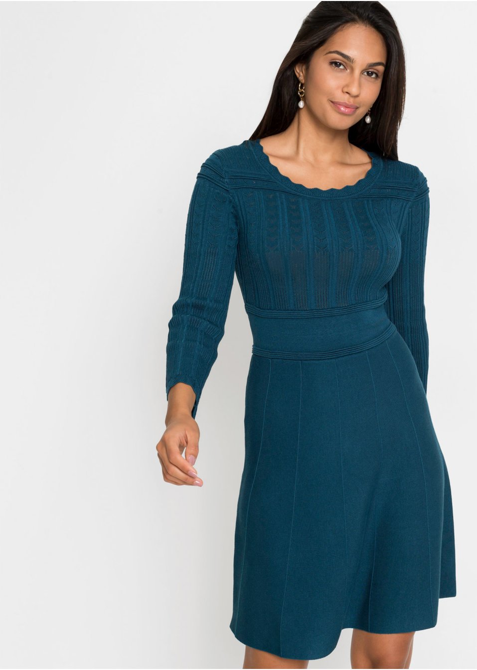 Robe en maille à motif ajouré avec viscose