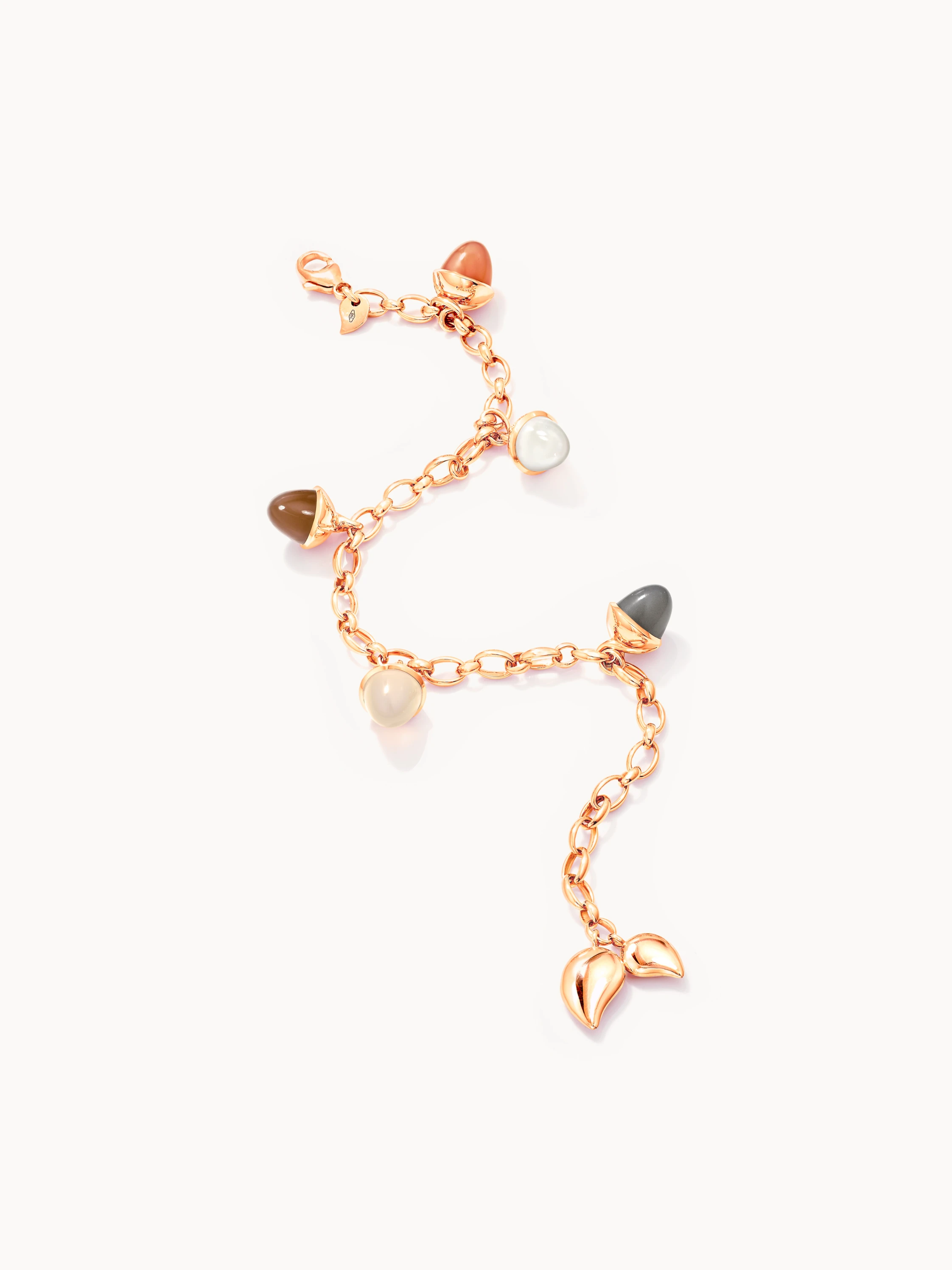 TAMARA COMOLLI Armband BRACELET MIKADO FLAMENCO CHARM 'CASHMERE' aus 18 Karat Roségold und Mondsteinen