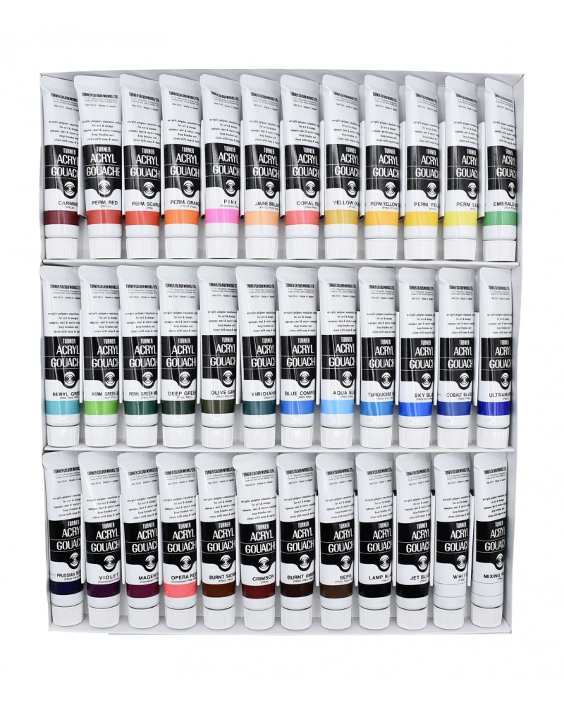 Turner : gouache peinture acrylique : 20 ml : lot de 36 couleurs