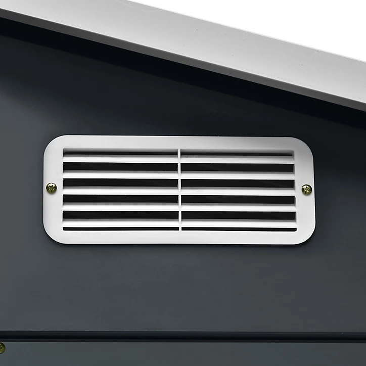 Abri de jardin GoodHome Basic en métal coloris gris ép.0,3 mm surface extérieure 11,82 m²