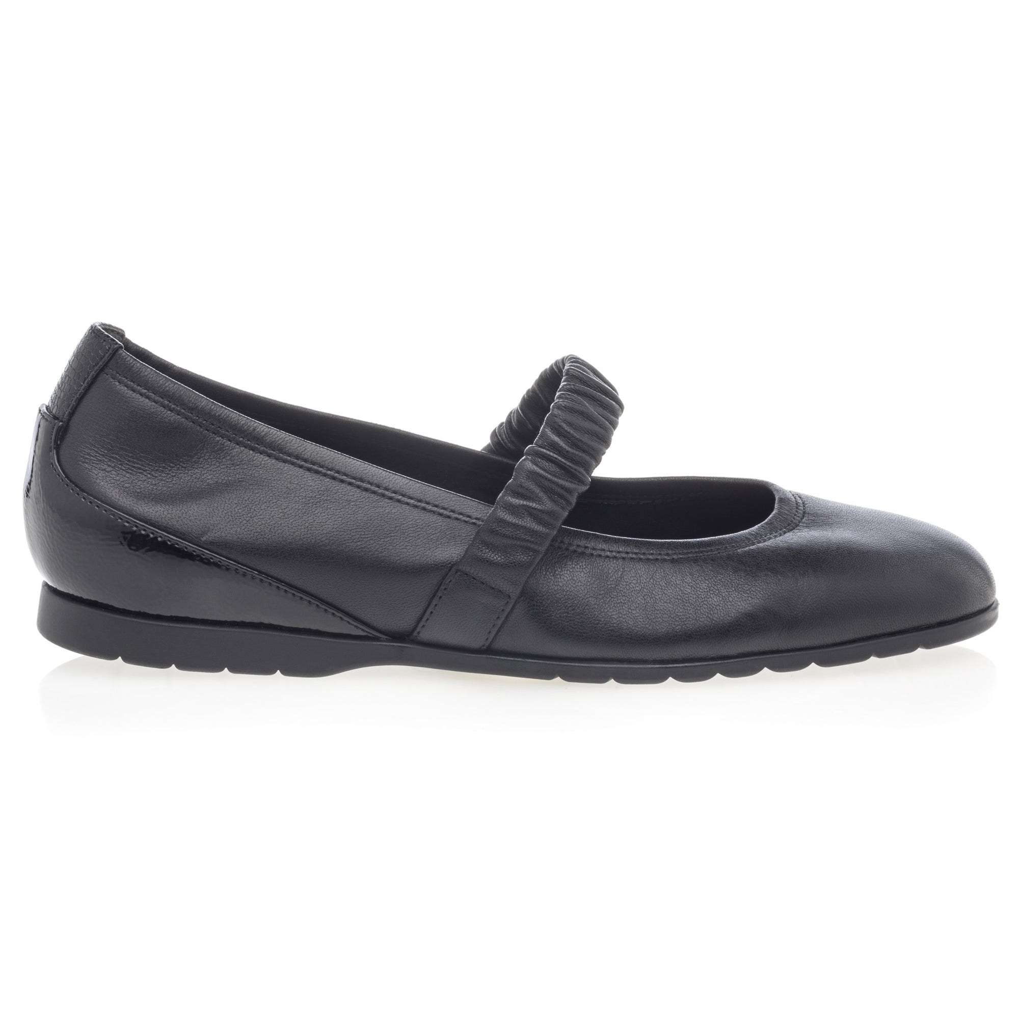 Ballerines Femme en cuir noir