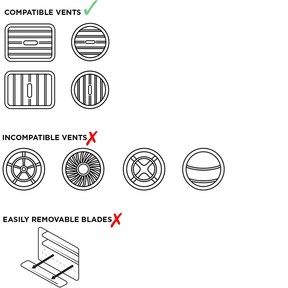 Quad Lock - Support Grille de ventilation Noir