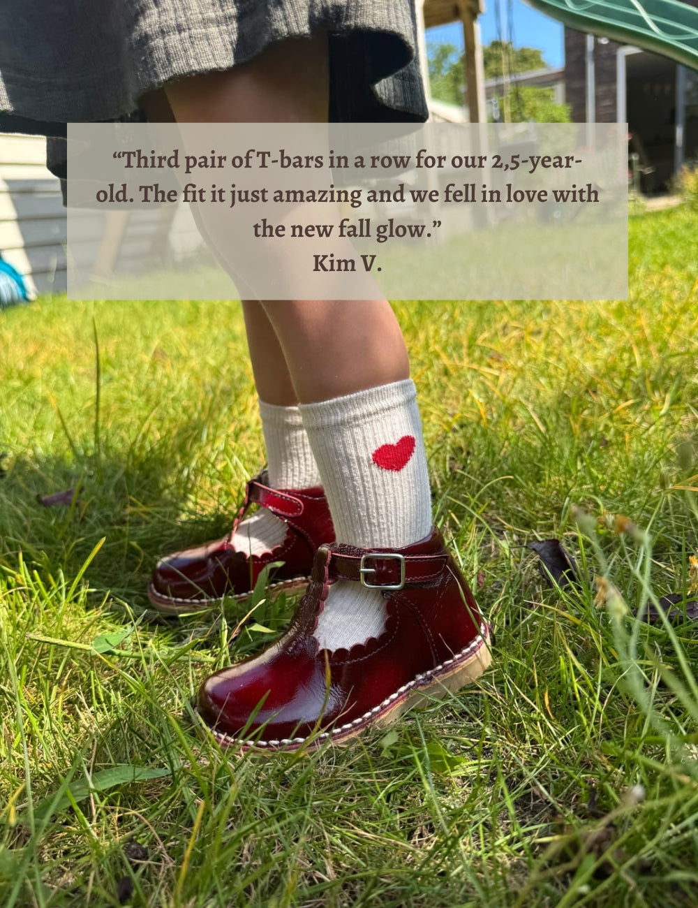 T-Bar Scallop - Burgundy Patent