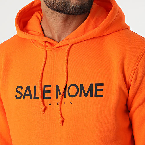 Sweat Capuche Nounours Orange Noir