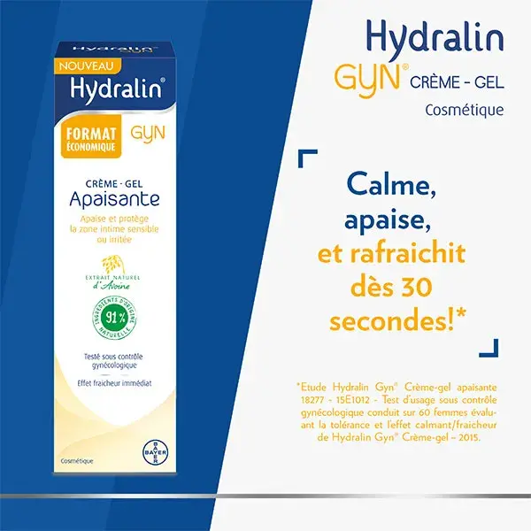 O Gel Creme Suavizante HydralinGyn® 35g acalma e protege a área íntima.
