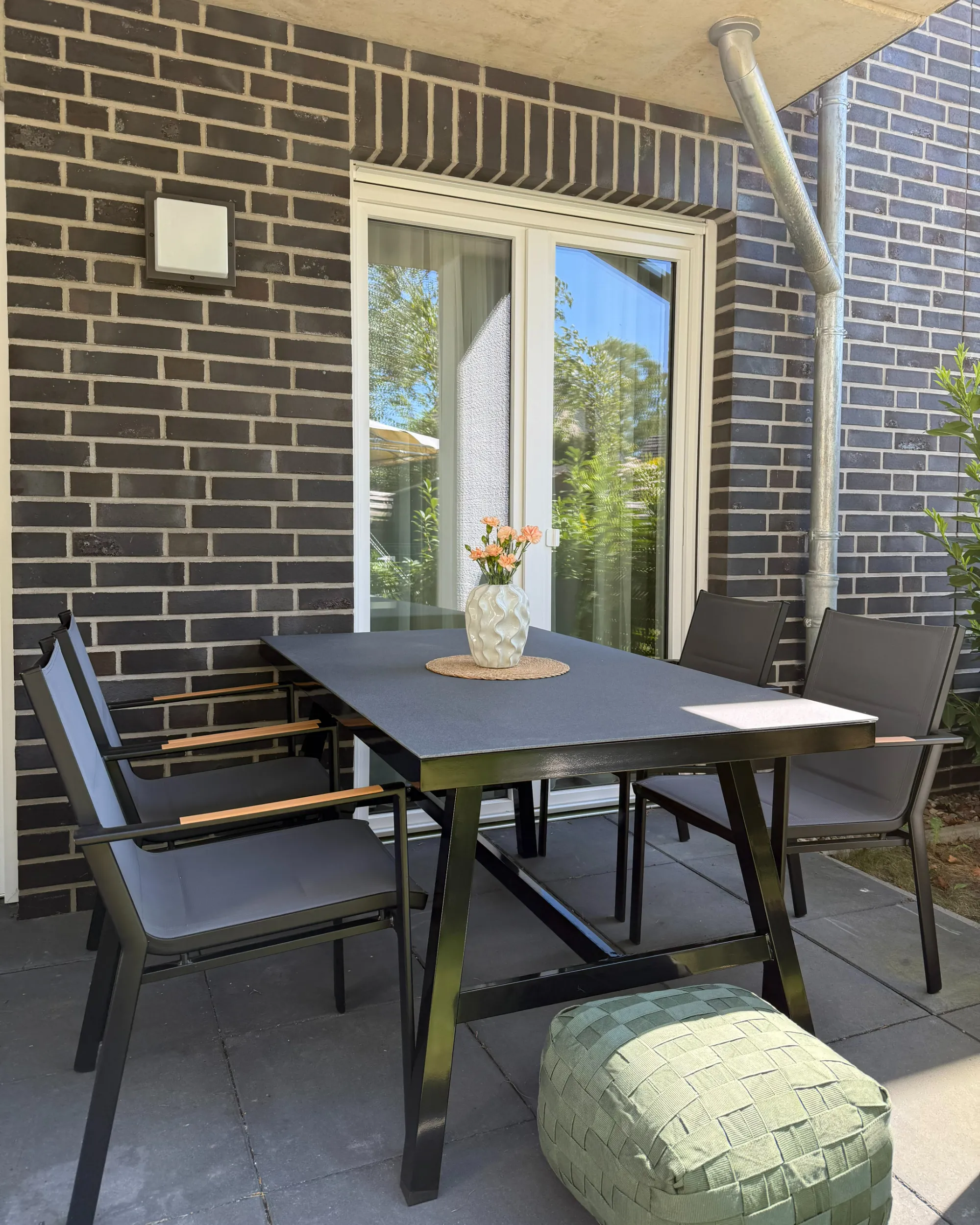 Tuin eettafel CANETTO 150 cm 90 cm Glas Zwart