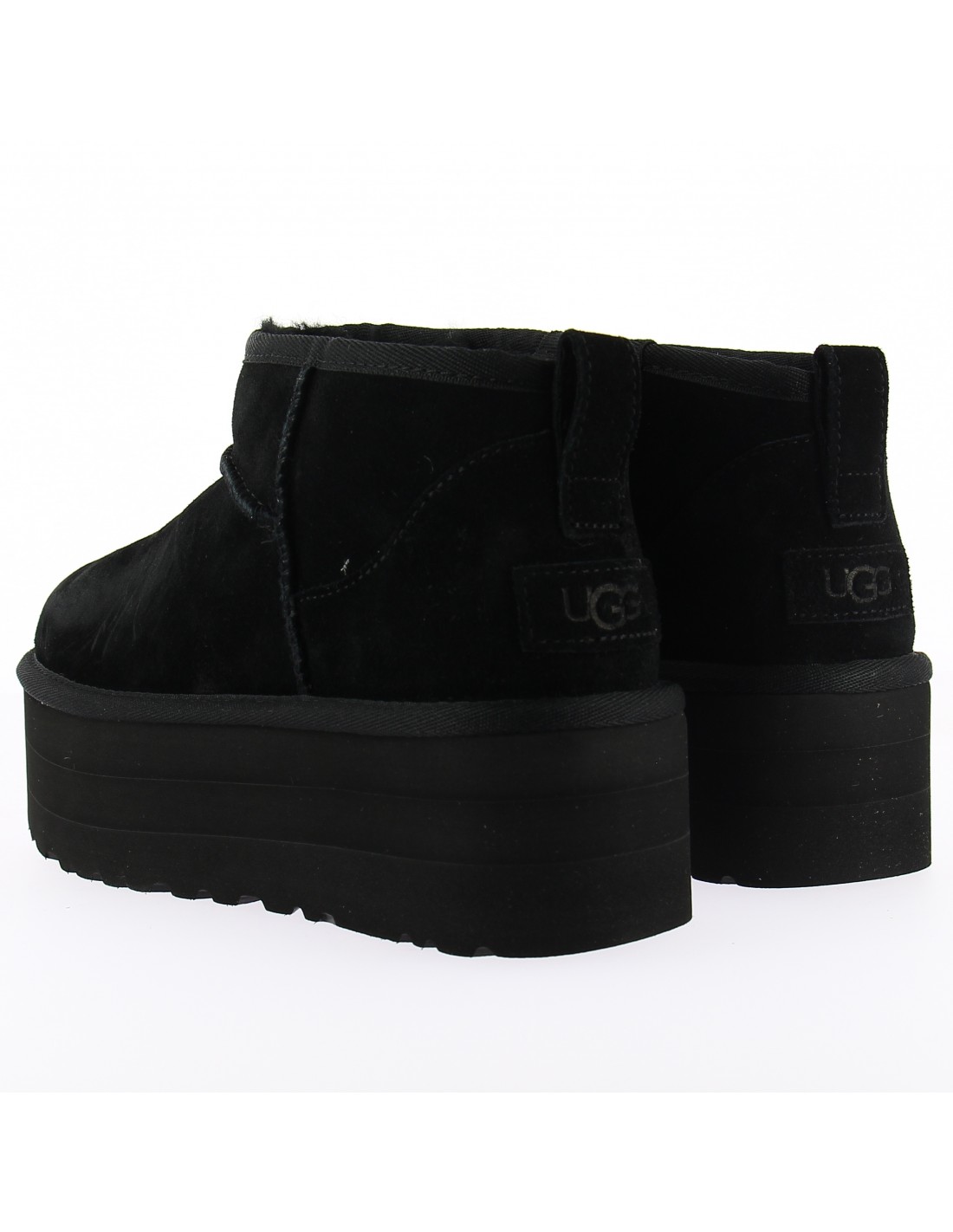 ugg boots femme classic ultra mini platform daim noir