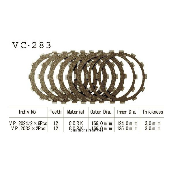 Kyoto - Disques garnis d'embrayage VC283