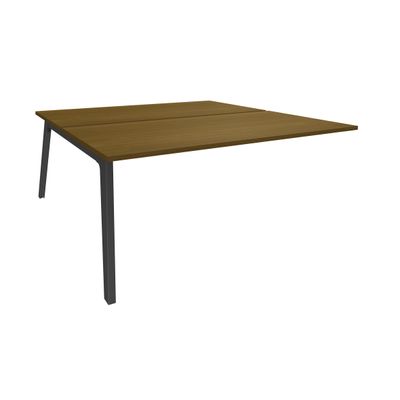 Bureau double STEELY - L160 cm - Double face Suivant - Pieds carbone - plateau imitation noyer