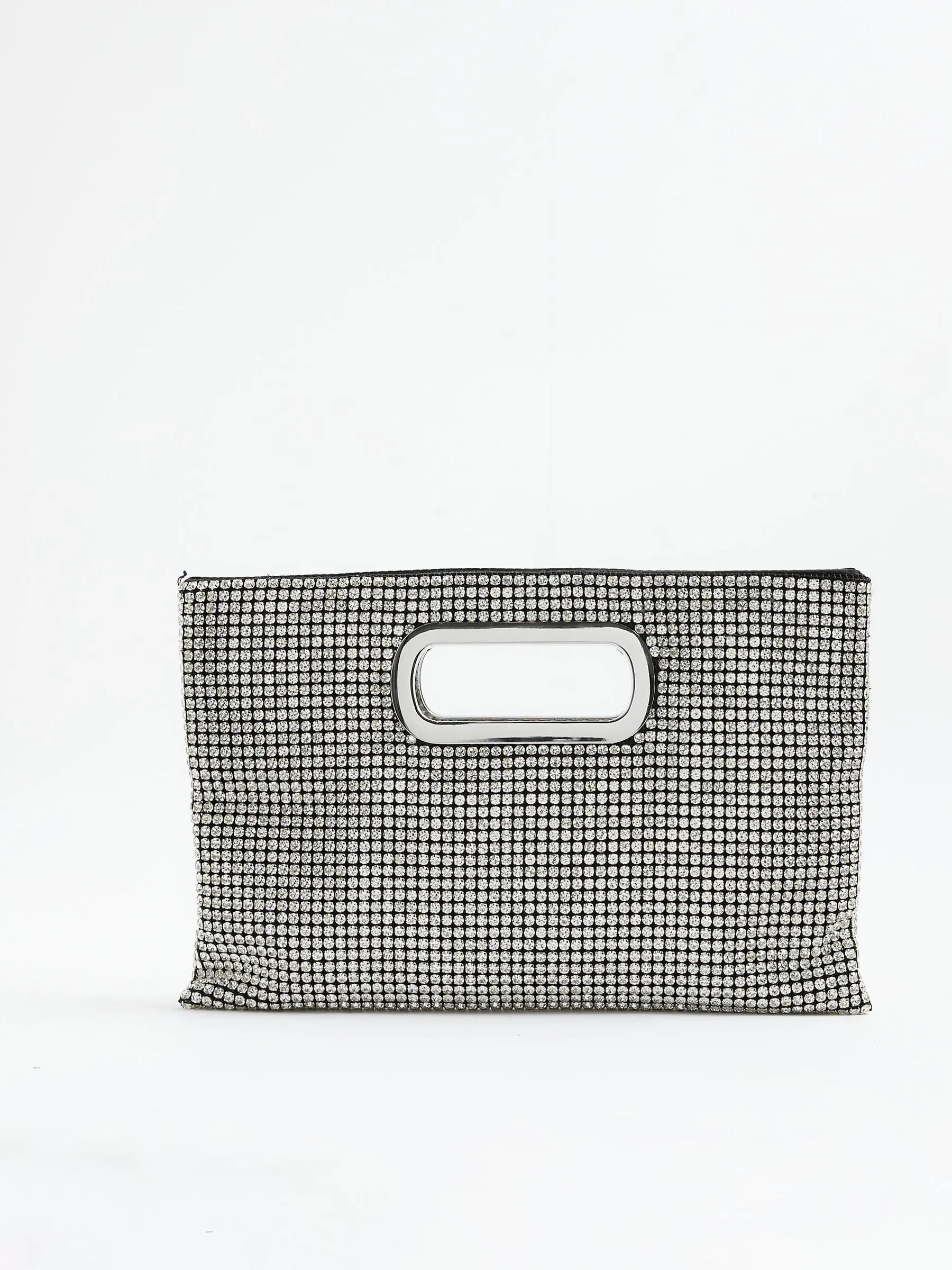 River Island Handle Diamante Clutch Bag