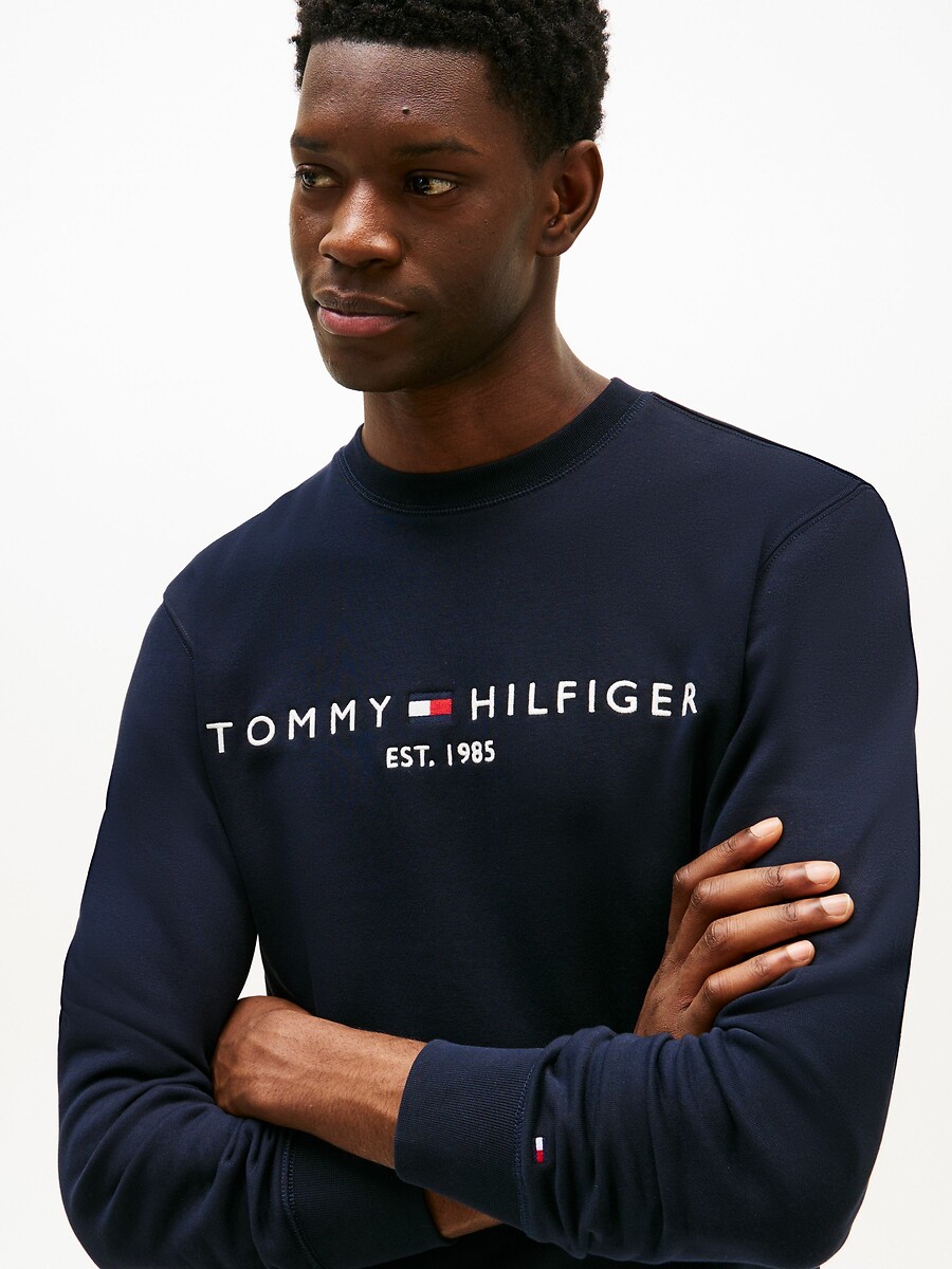 TOMMY HILFIGER<br>Suéter de gola redonda com o logotipo Tommy