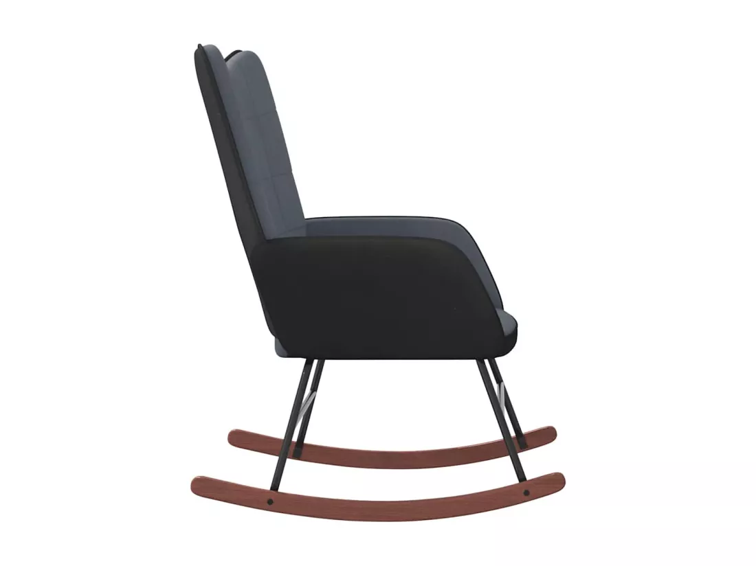 Chaise à bascule Gris foncé Velours et PVC