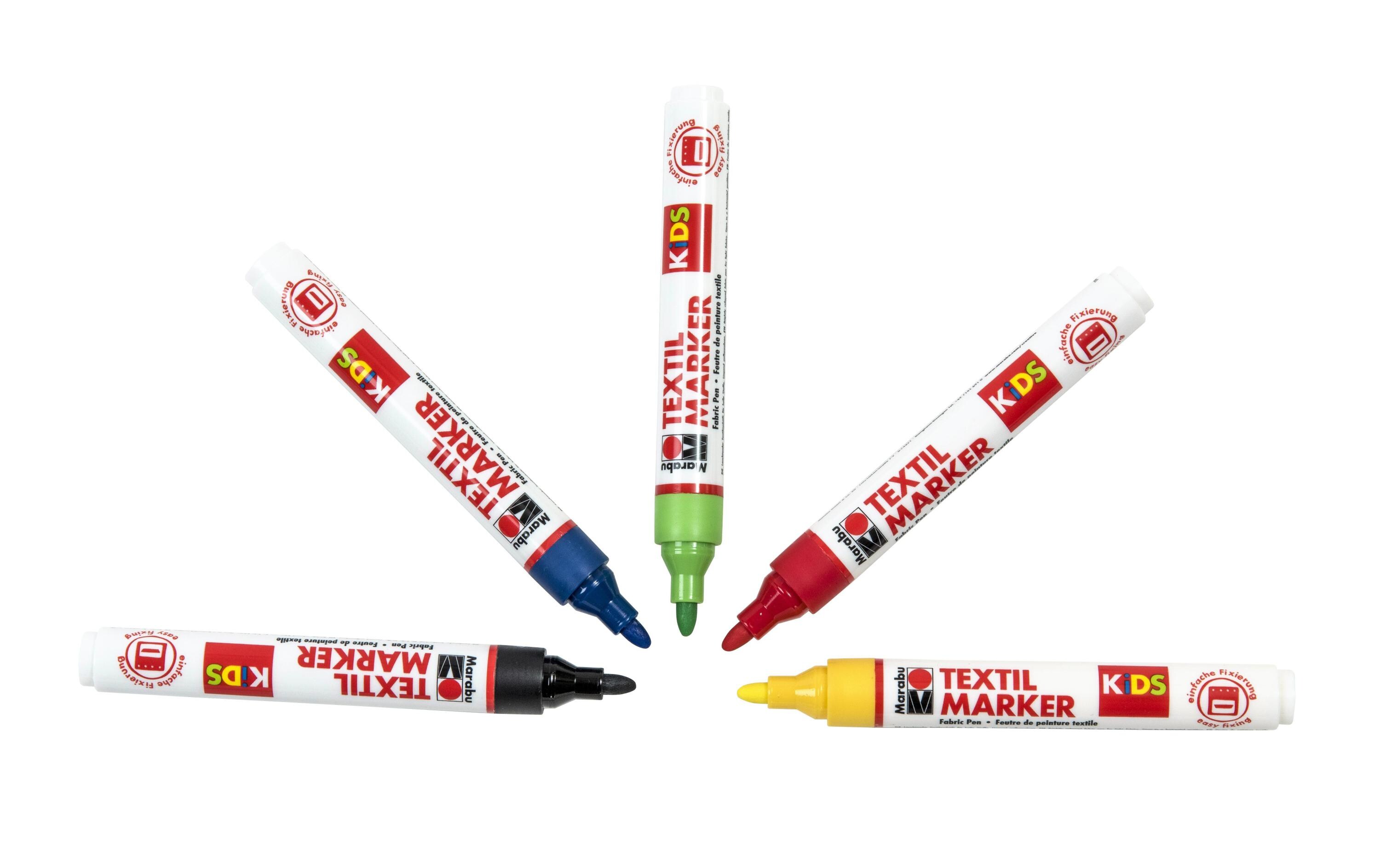 Textilmarker KiDS 3 mm, 5 FarbenMarkerset für Textilien