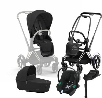Cybex e-Priam Duovogn inkl. Aton B2 & Base, Sepia Black/Chrome Black