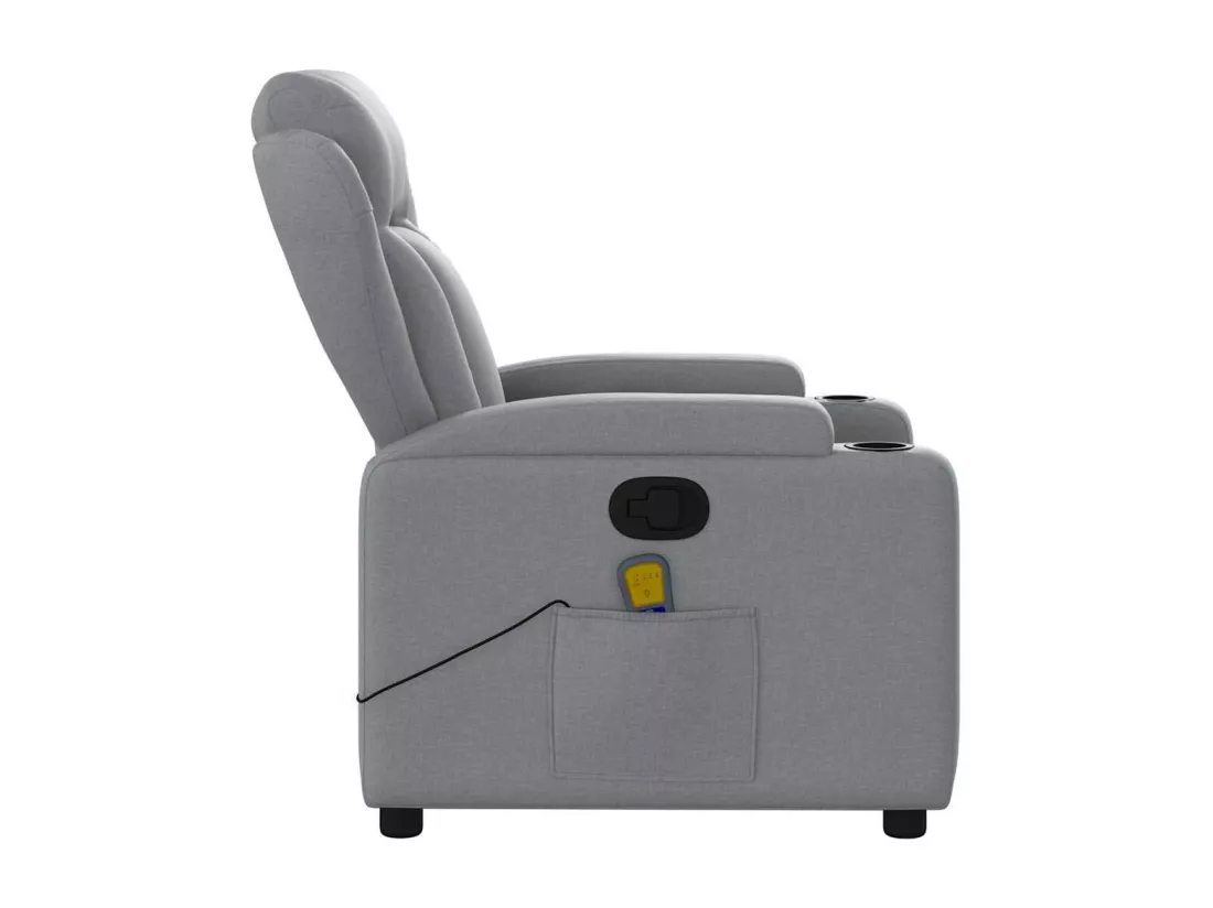 Fauteuil de massage inclinable Gris clair Tissu