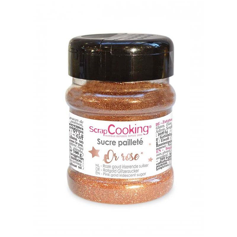 Sucre pailleté or rose 160 g Scrapcooking
