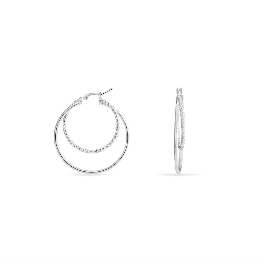Créoles Argent Blanc Marjorie