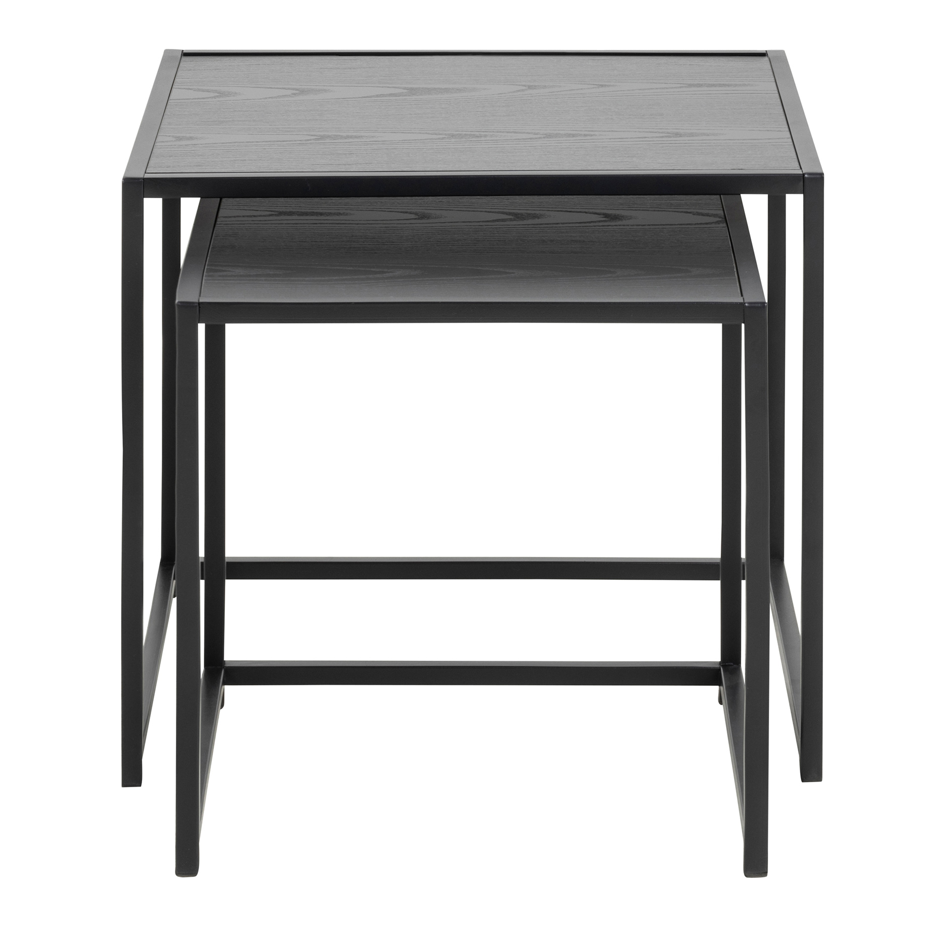 2-teiliges Couchtisch-Set SEAFORD - schwarz-Esche - 50x50 cm