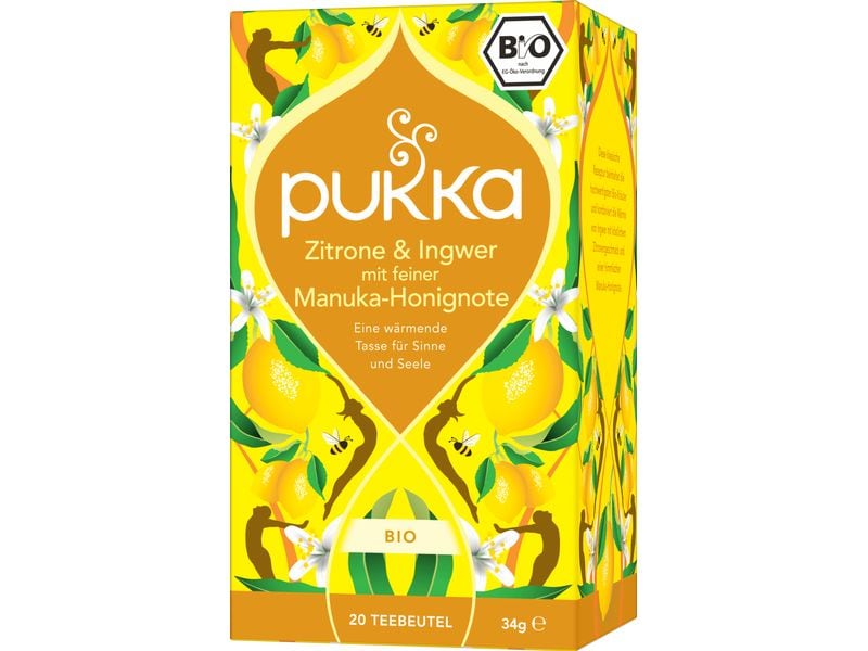 Pukka Teebeutel Zitrone, Ingwer & Manuka-Honig 20 Stück Würzig-süsser Glücksmoment
