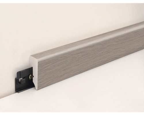 PVC plint KU48L Eiken chene Gris Clair 15 x 38,5 x 2400 mm