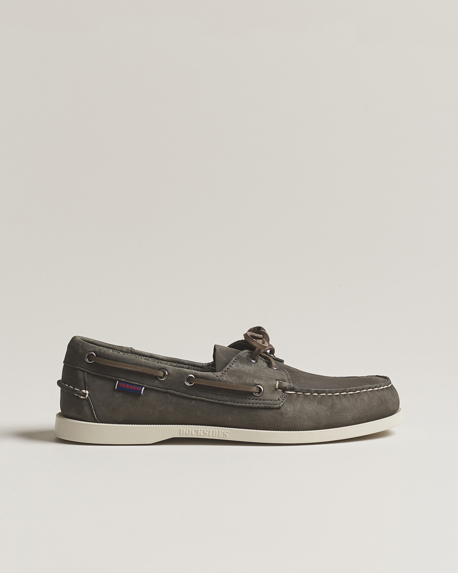 Sebago Dockside Nubuck Boat Shoe Dark Grey