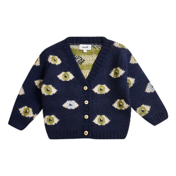 Oeuf NYC Cardigan Baby Alpaga Œil | Bleu marine
