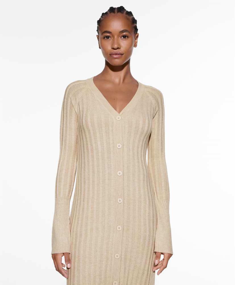 Vestido longo com botões
