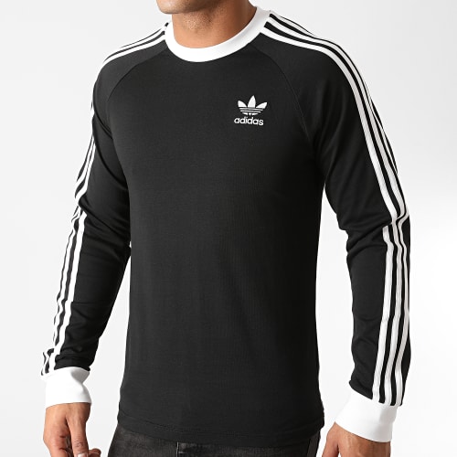 Tee Shirt Manches Longues A Bandes 3 Stripes GN3478 Noir
