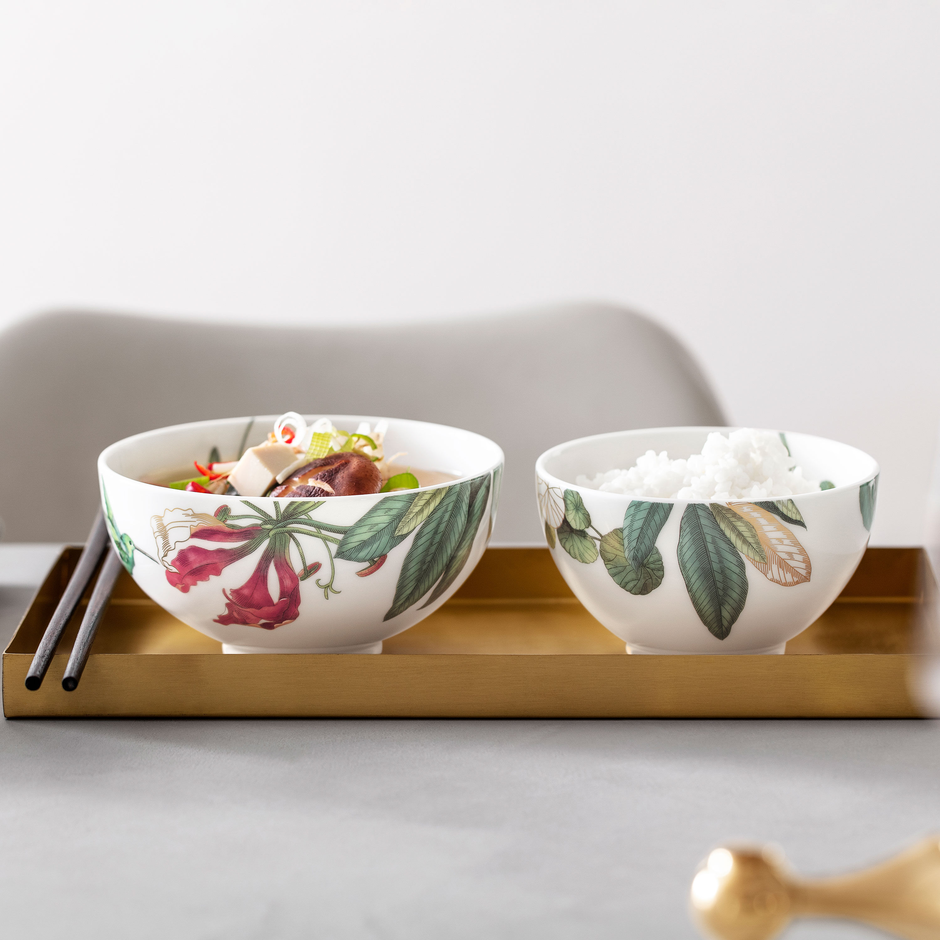 Avarua Dessert bowl Multi-colored, 10.2 oz, Premium Bone Porcelain