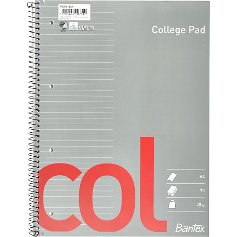 Bantex kollegieblok linieret A4
