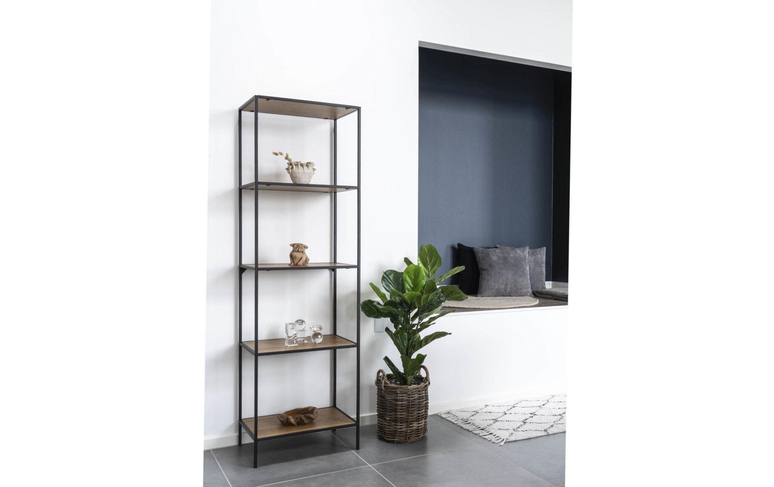 Regal Vita 170 x 51 cm, Nature/Schwarz<br>Standregal mit fünf Ablagen