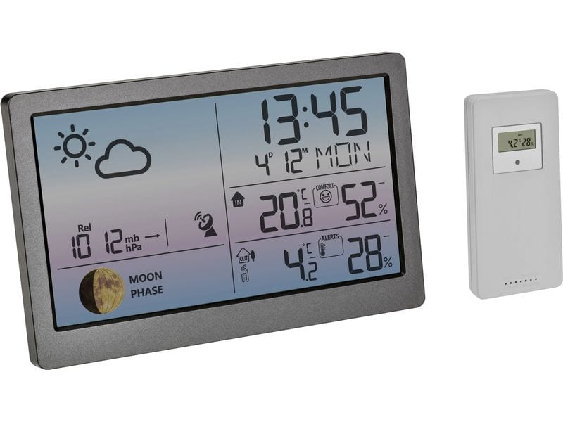TFA Dostmann Wetterstation Luna Sky Silber Funk-Wetterstation