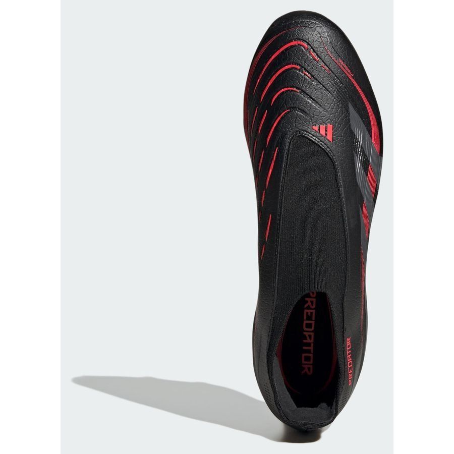 adidas Predator League Laceless FG/AG Stealth Victory - Noir/Gris/Lucid Red