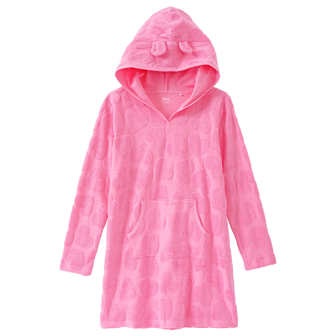 Yigga Mädchen Strandkleid mit Ausbrenner-Muster pink