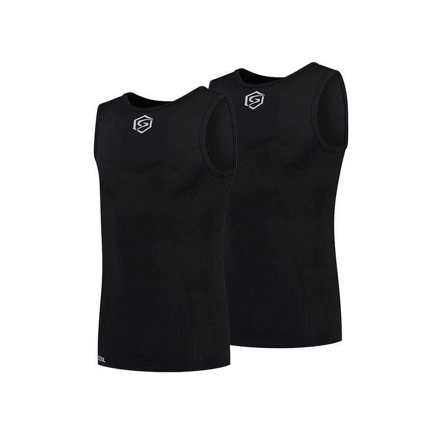 FUTURUM Xtra Cool Recycled Ondershirt Mouwloos Zwart Heren 2-Pack