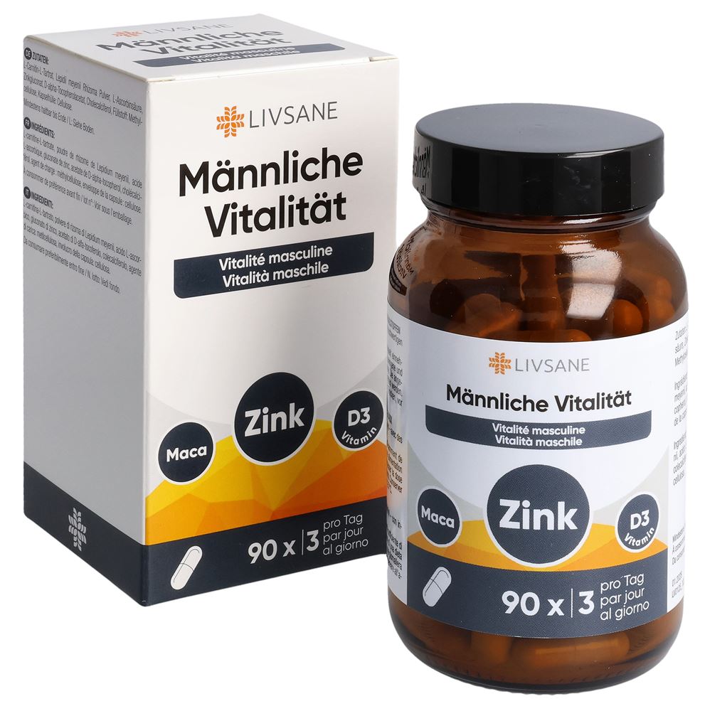 LIVSANE Männliche Vitalität<br>90 Stück, Glas, Kapsel
