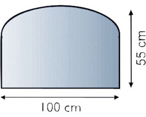Glazen serveerschaal 100x55 cm segmentboog