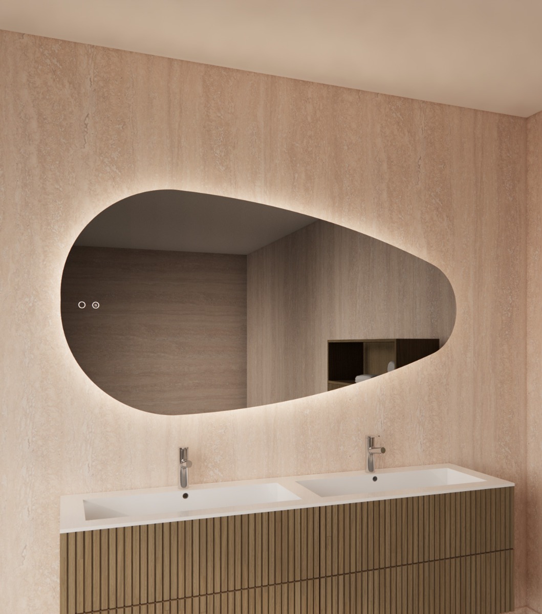 Gliss Design Thalia badkamer spiegel met verlichting 140x71cm