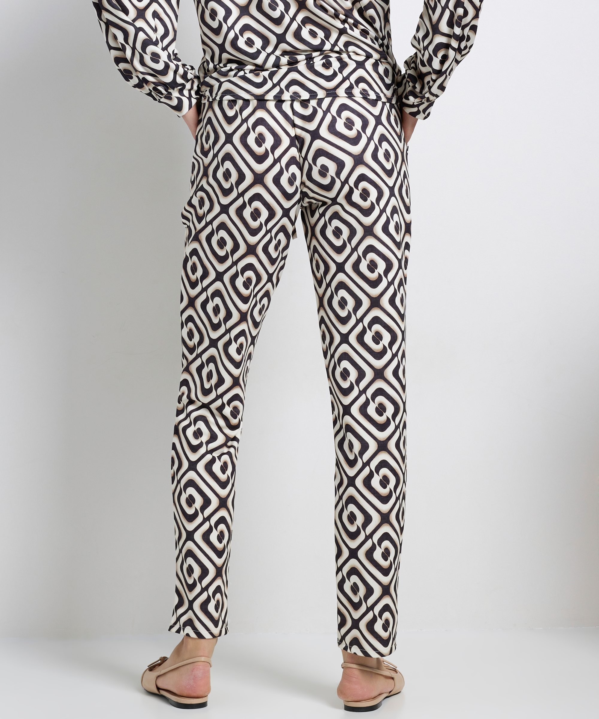slim fit broek met print
