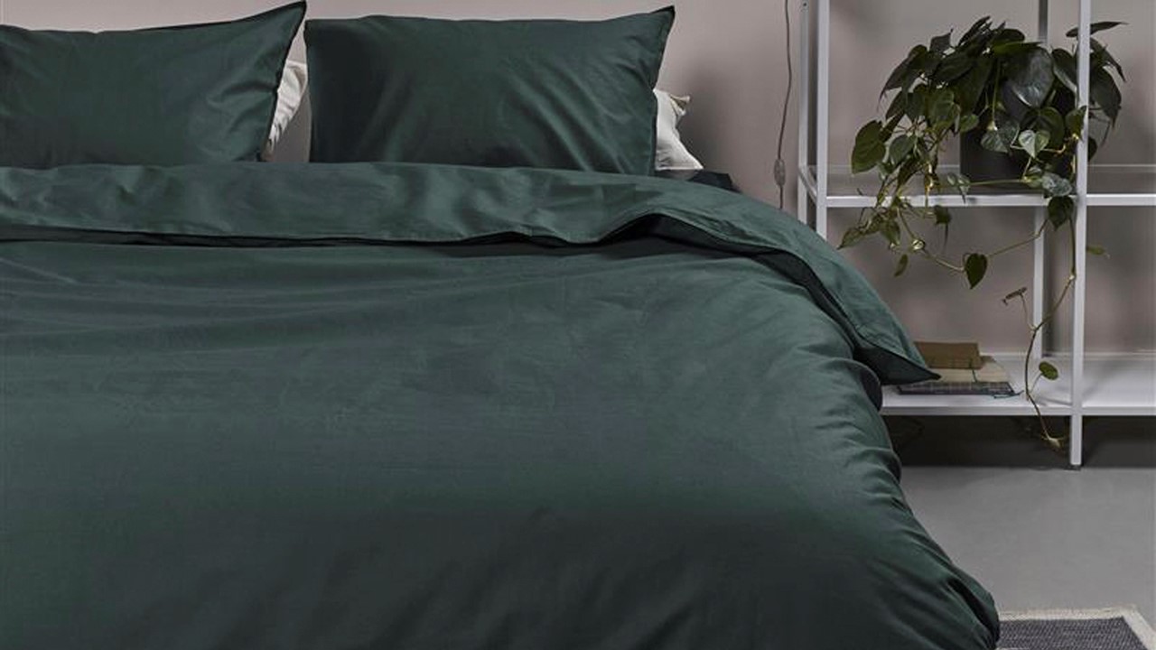 Dekbedovertrek Cotton Uni dark green