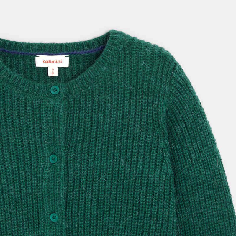 Gilet bébé fille maille tricot vert anglais Catimini Vert