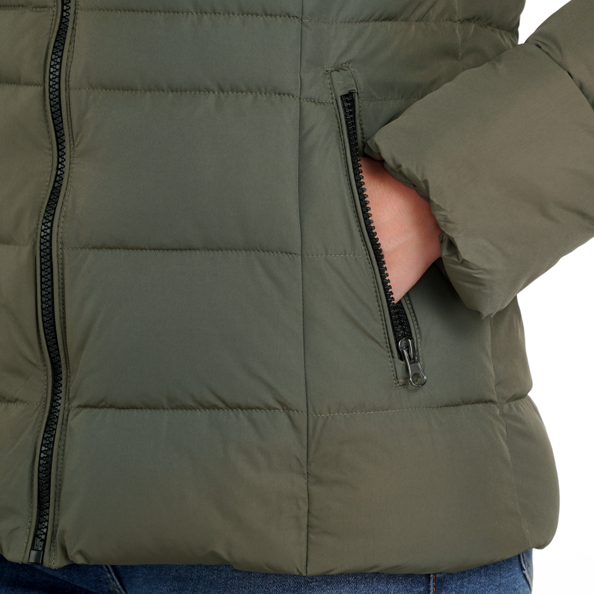 Gina Benotti Damen Steppjacke mit Kapuze oliv