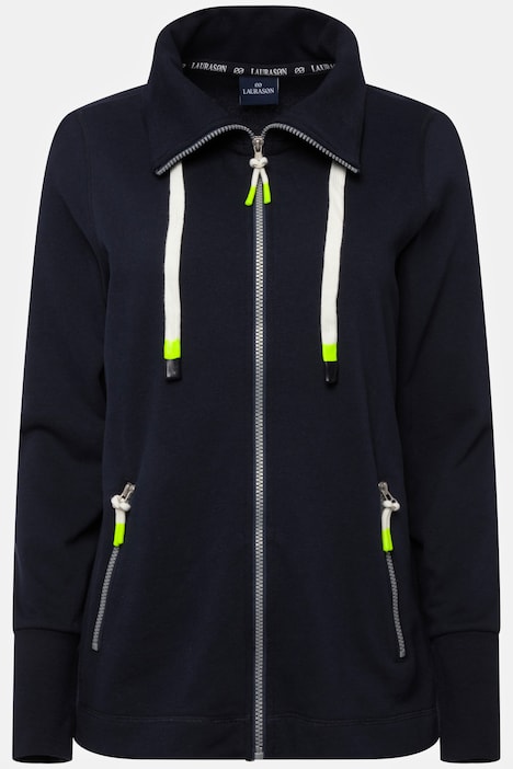 Sweatjacke, Stehkragen, Zipper, Langarm