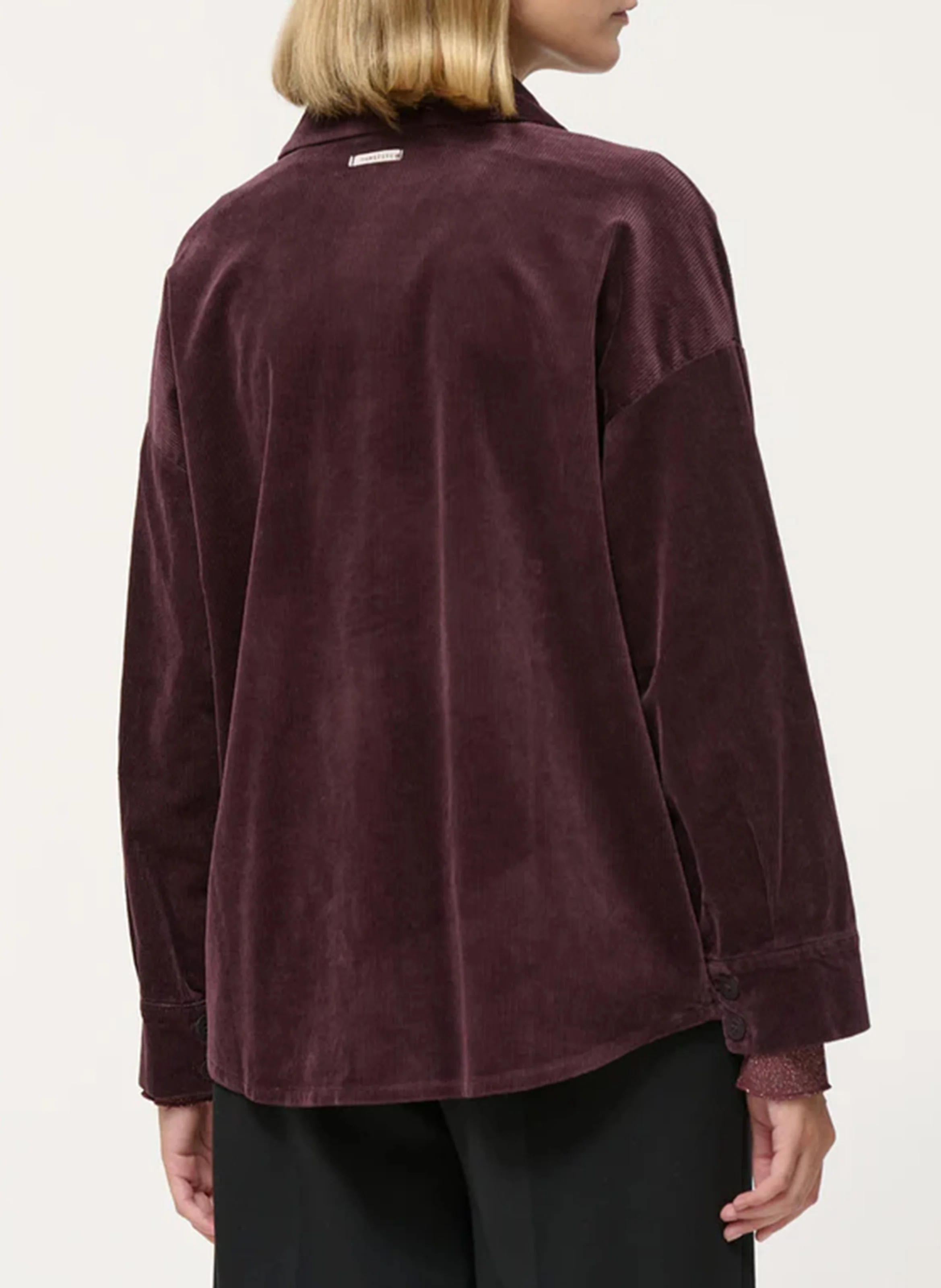 Surchemise oversize col classique en coton mélangé | Violet