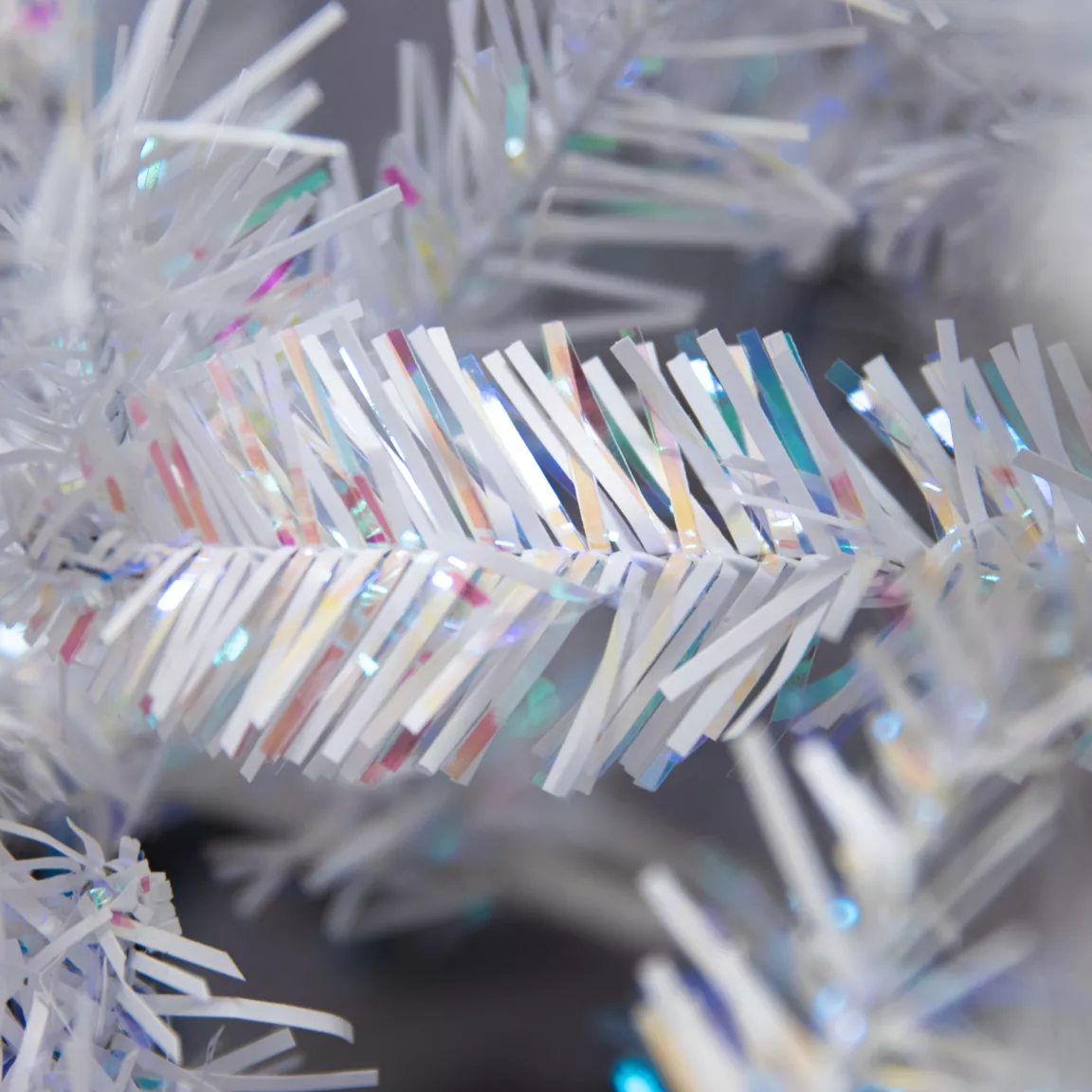 Sapin artificiel de Noël H180 cm Odense Blanc irisé et pailleté