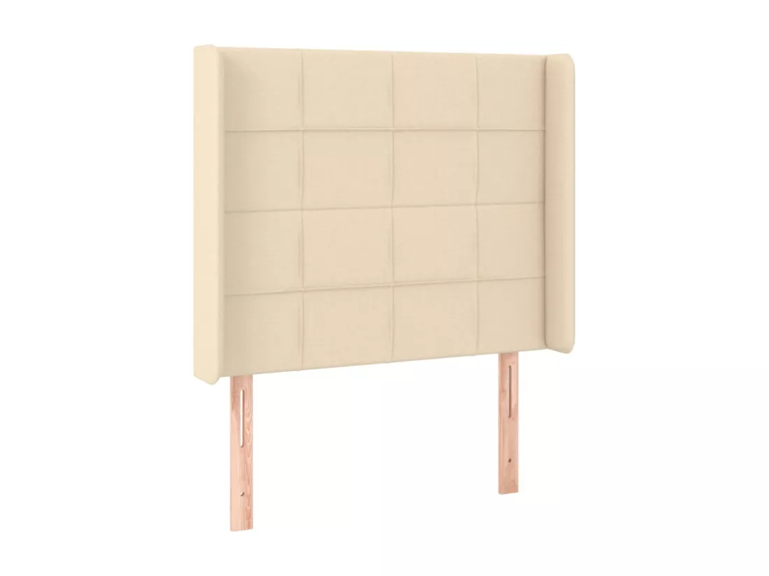 Sommier tapissier avec matelas et LED Crème 80x200cm Tissu