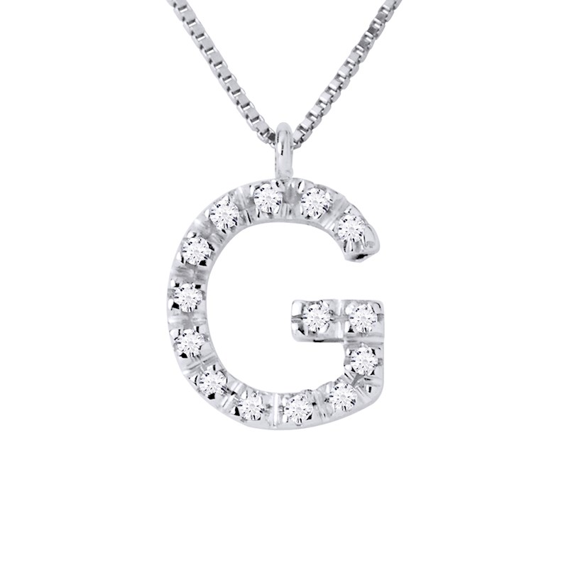 Collier ALPHABET Diamants 0,07 Cts  LETTRE 