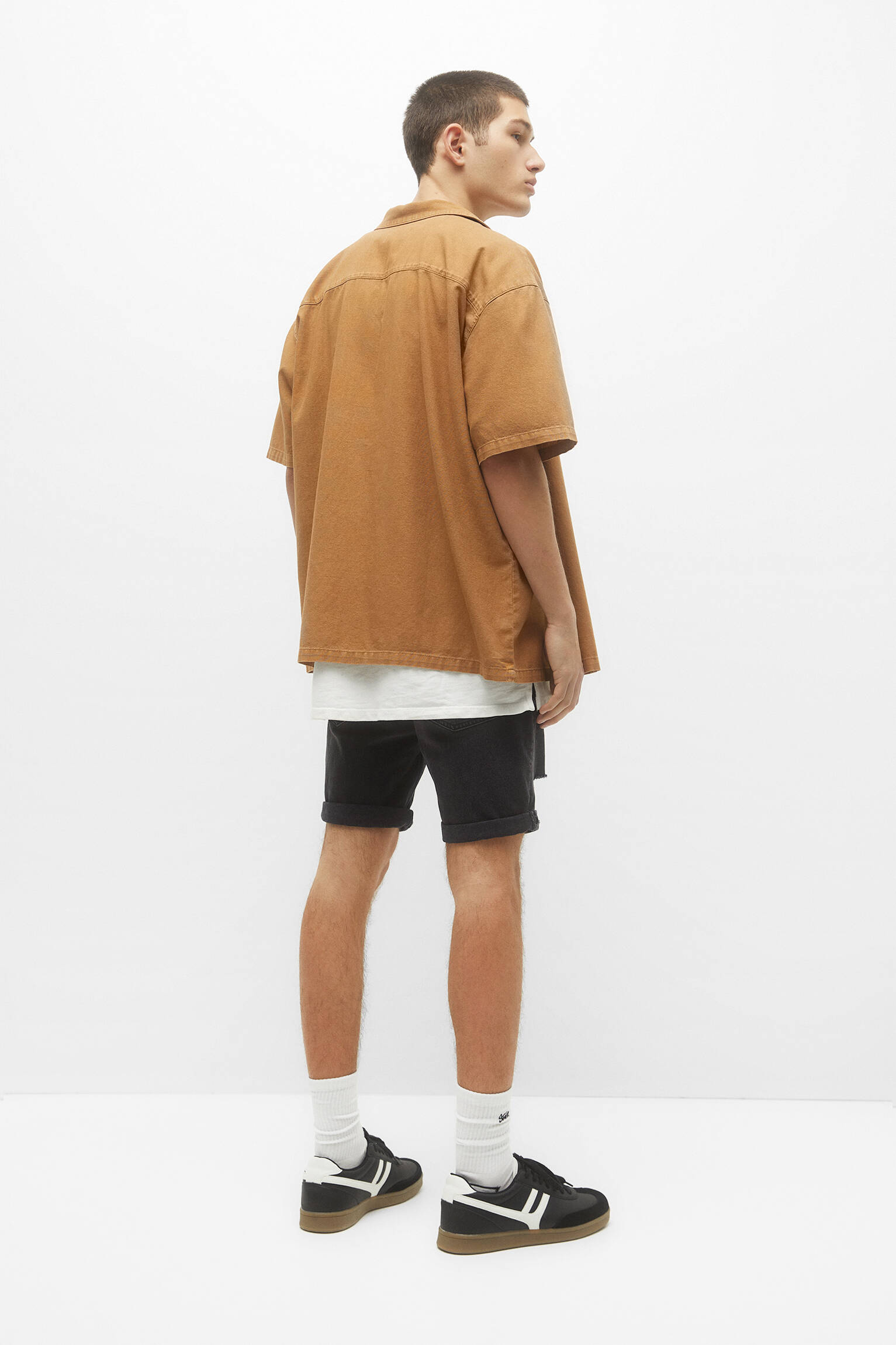 BERMUDA DENIM SLIM FIT Ripped - NEG-DELAV