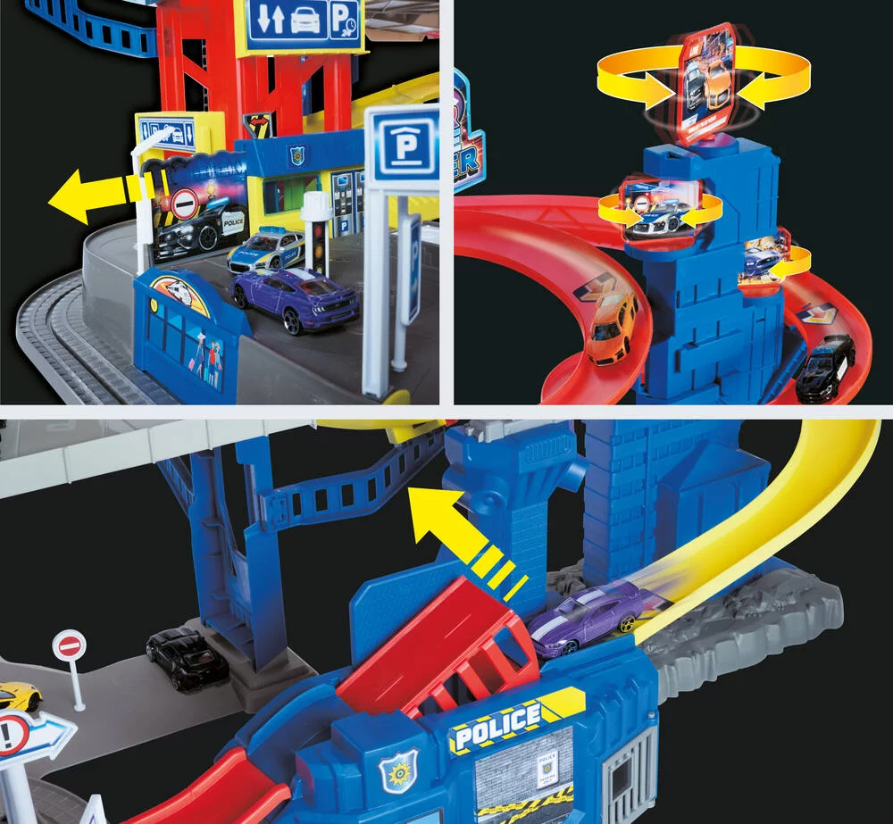 MAJORETTE SUPER CHASE CENTER ET 5 VEHICULES