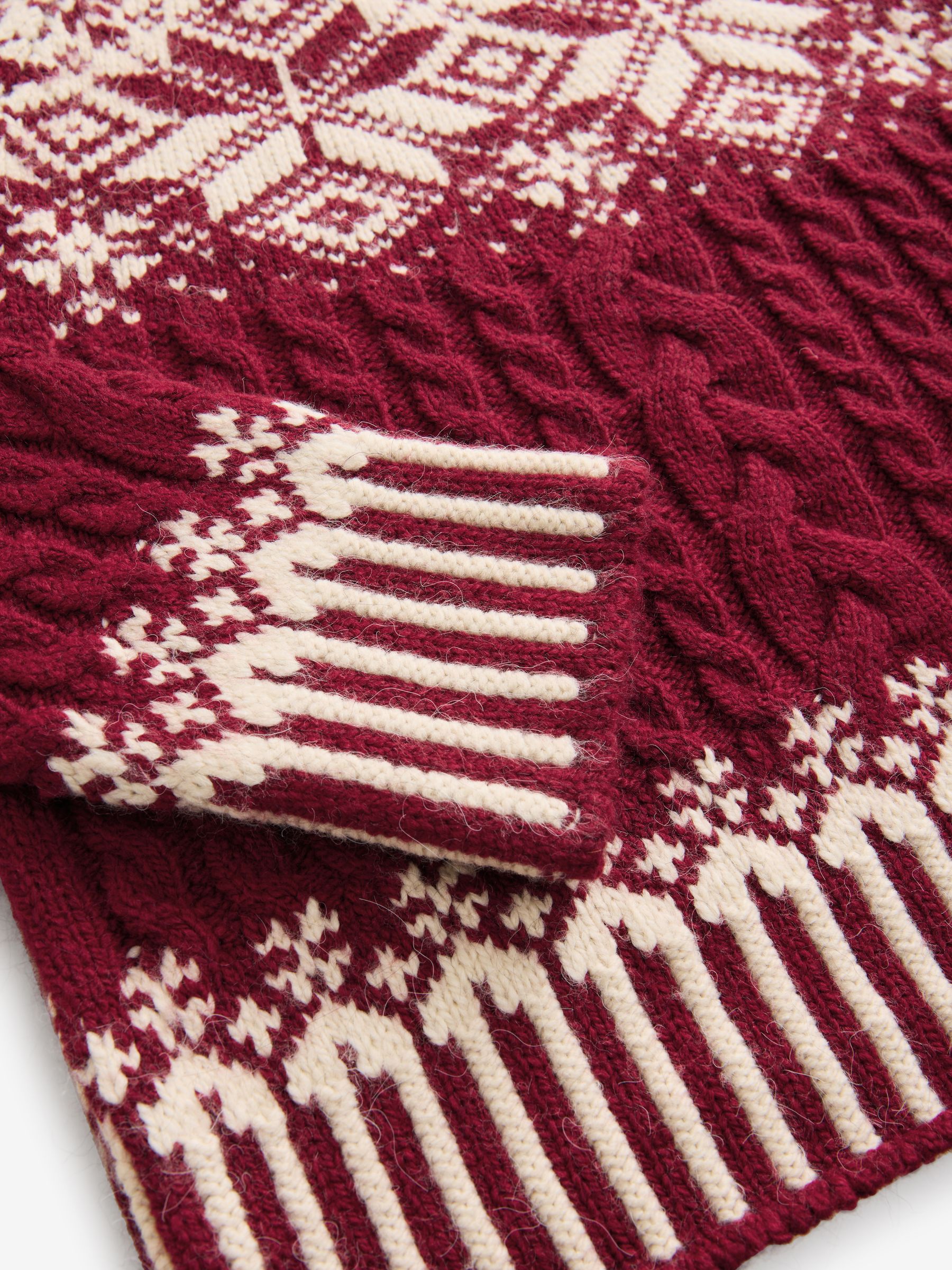 Rood met fairislemotief - Gebreide kersttrui